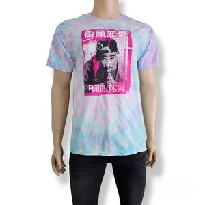 2Pac "Poetic Justice" Japanase Text Tie Dye Print T-Shirt